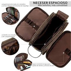 Elviros bag features water-resistant PU leather to protect contents.