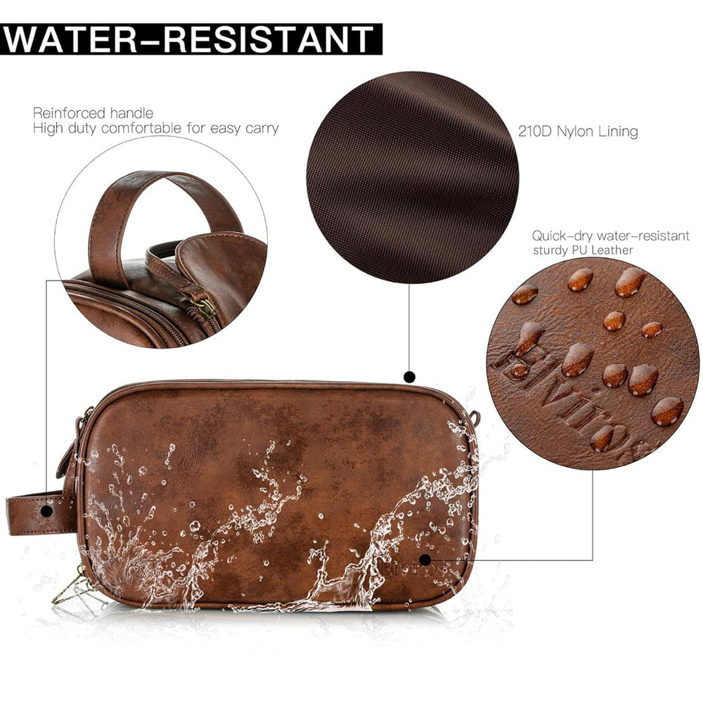 Elviros travel toiletry bag wet-dry separation helps prevent spills on clothes