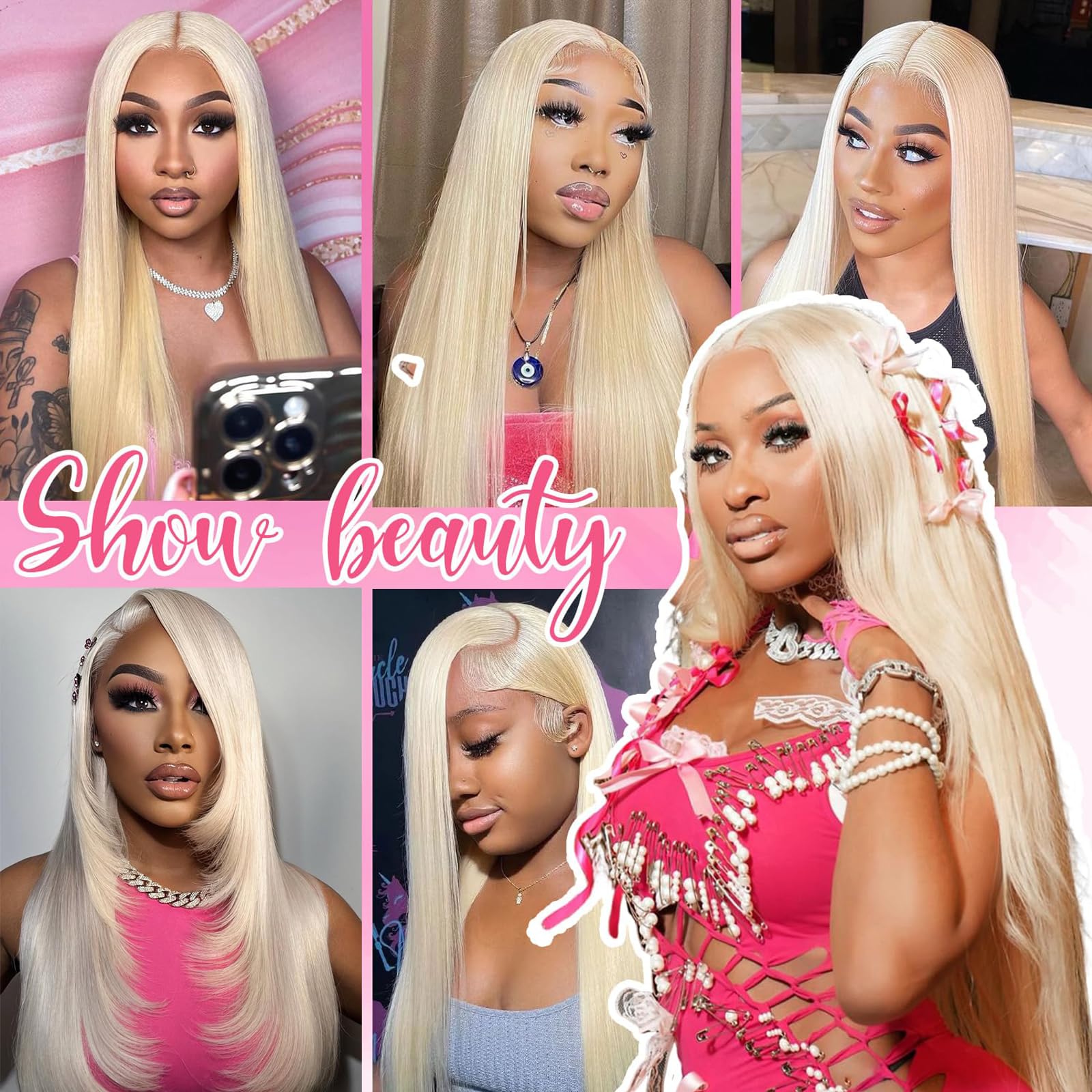 elycont 613 blonde wig baby hair along hairline for natural framing