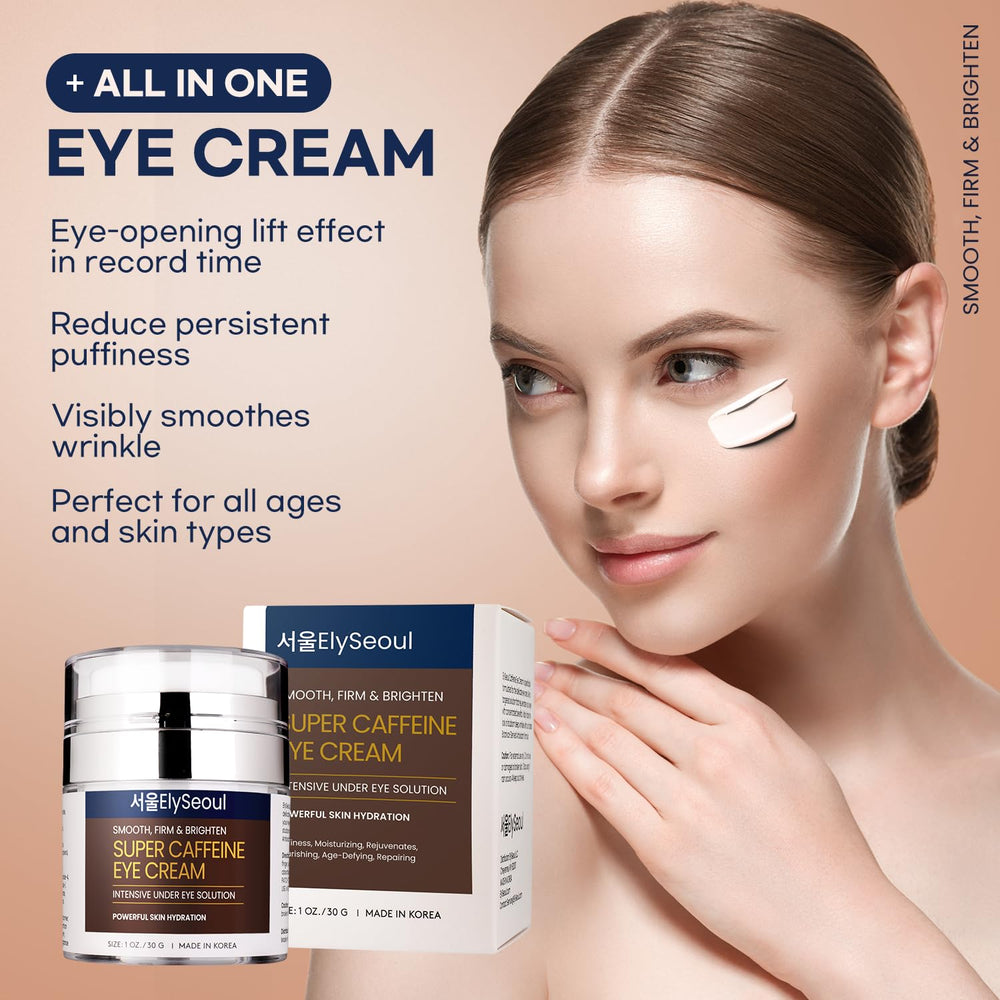 Silky, non-greasy texture of ElySeoul eye cream on the skin before makeup.