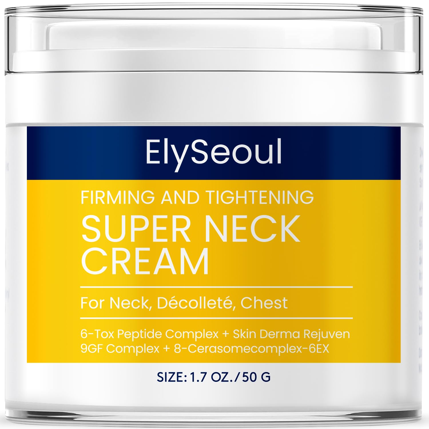 ElySeoul neck cream bottle pump for convenient daily neck care and hydration.