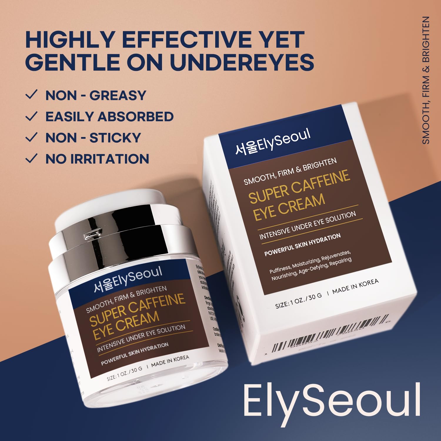 Hydration-focused shot featuring squalene and olive oil in ElySeoul eye cream.