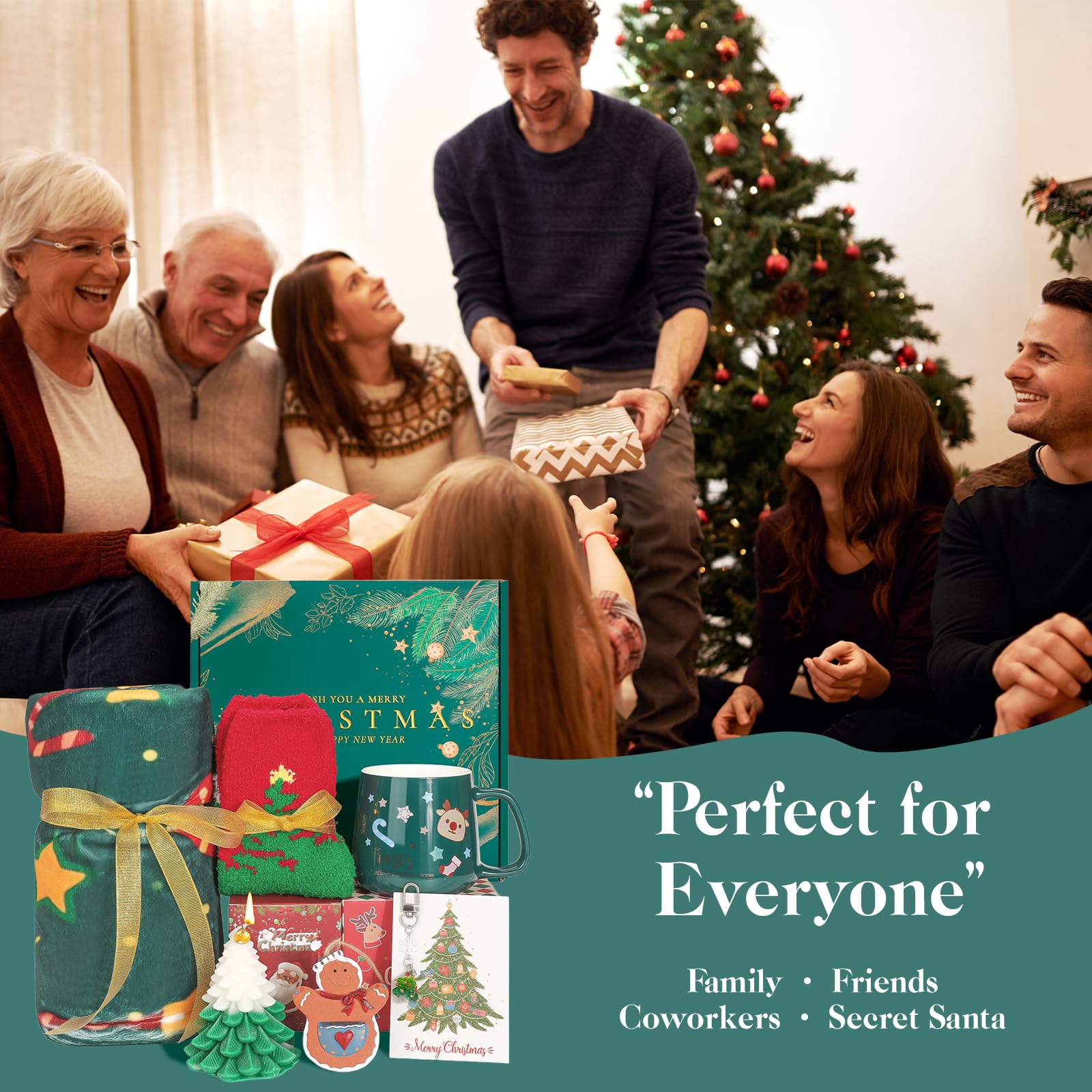 Elysirise Christmas gift basket green gift box packaging ready-to-gift