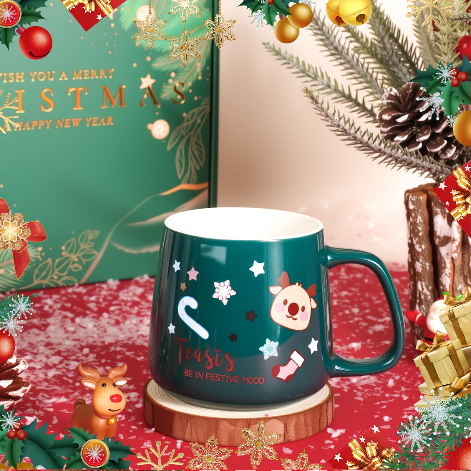 Elysirise Christmas gift basket gingerbread ornament festive charm