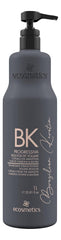 EMAX ECOSMETICS Deluxe Brazilian Keratin bottle demonstrates professional smoothing and frizz control.