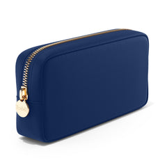 Embla makeup bag travel cosmetics pouch in sapphire for organized on-the-go travel.
