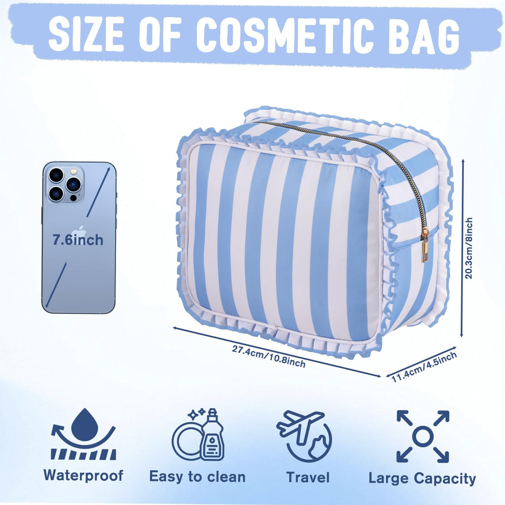 EMBRUNIOICE Large Make-up Bag front view emphasizes easy access and comfortable grip.