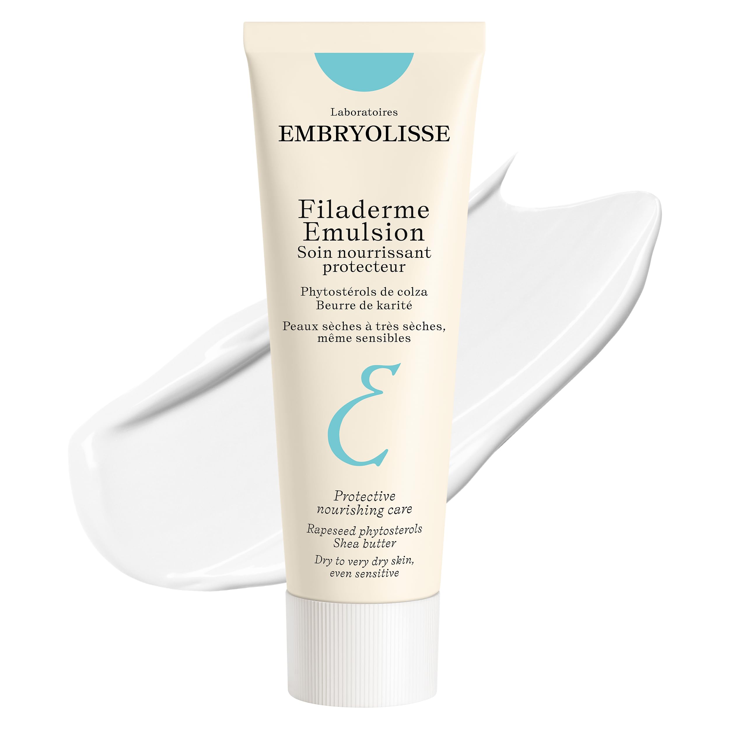 Embryolisse Filaderme Emulsion jar closeup showing rich hydration for dry skin