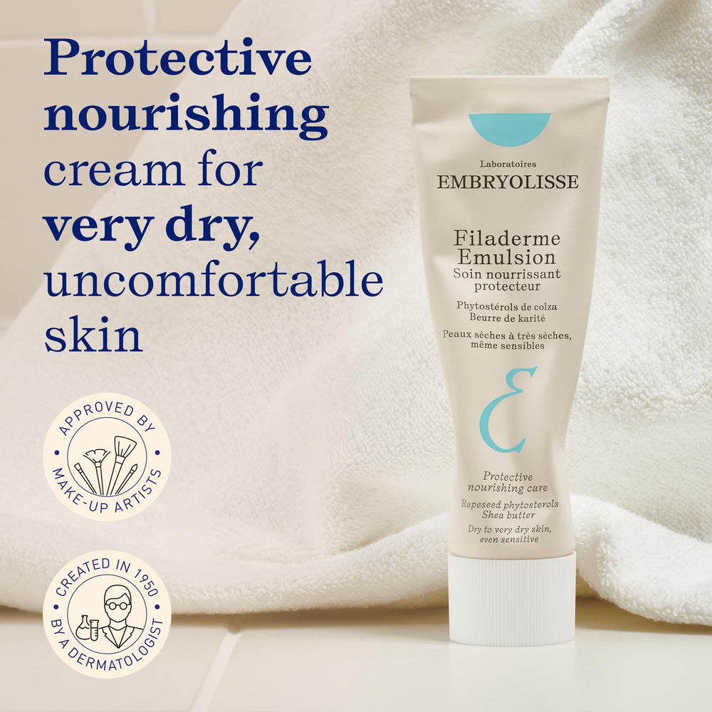 Filaderme Emulsion texture swatch highlights creamy soothing formula