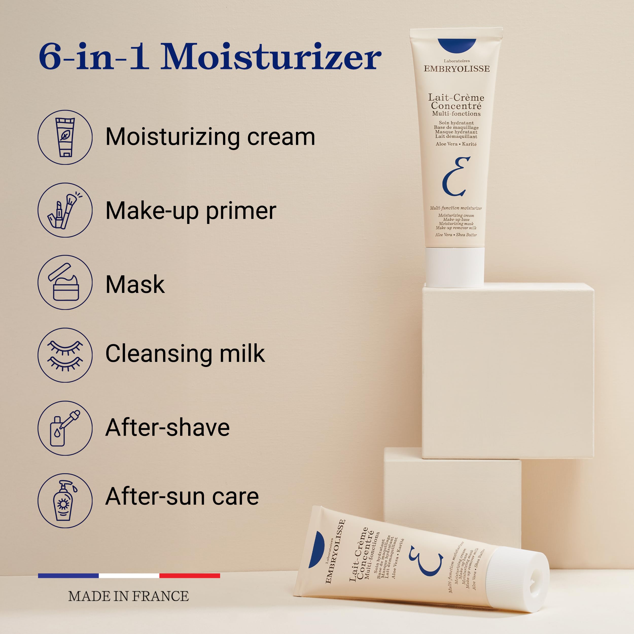 Embryolisse Lait-Crème Concentré rich with shea butter and aloe for nourishment.
