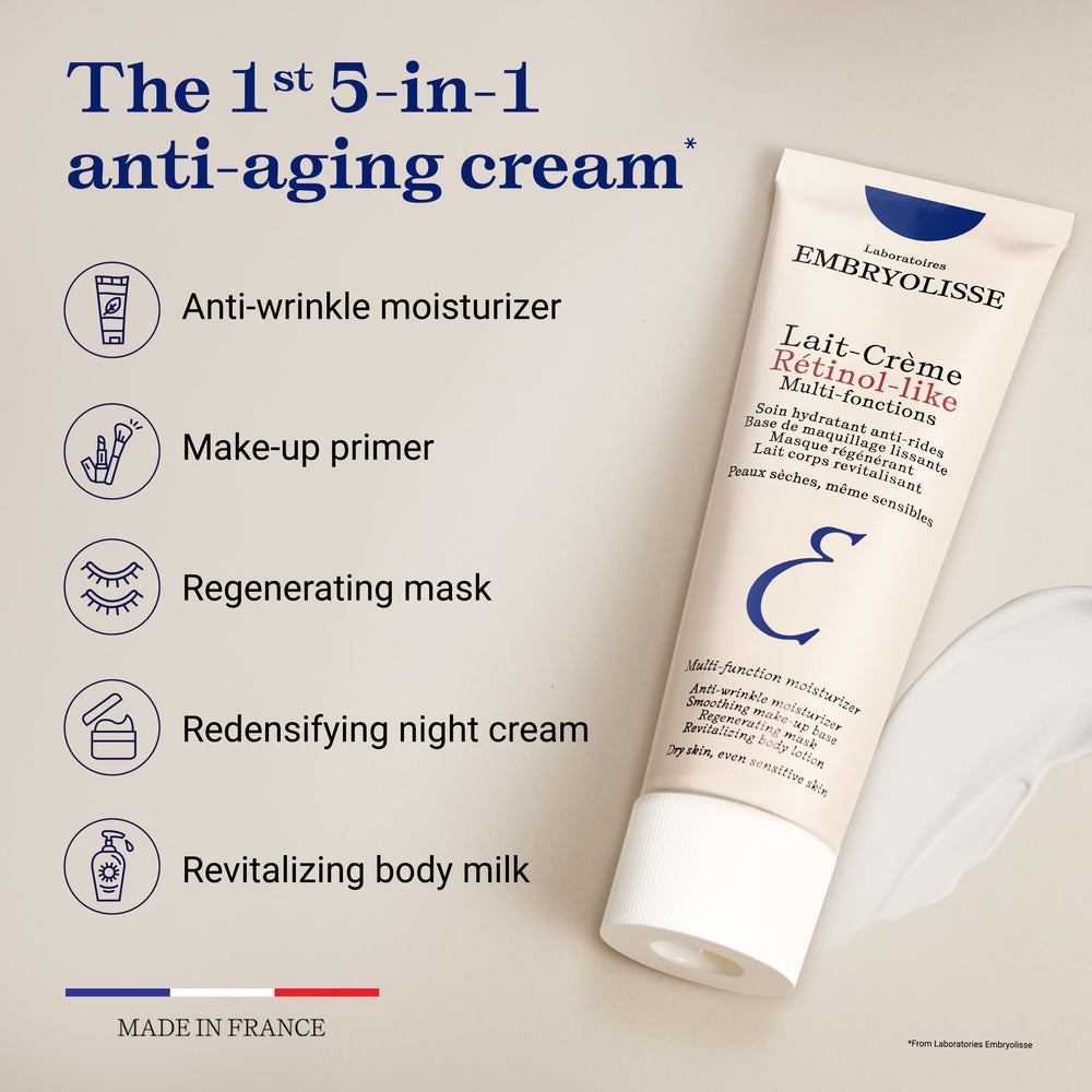 Embryolisse Lait-Crème Retinol Alternative on sensitive skin for gentle care.