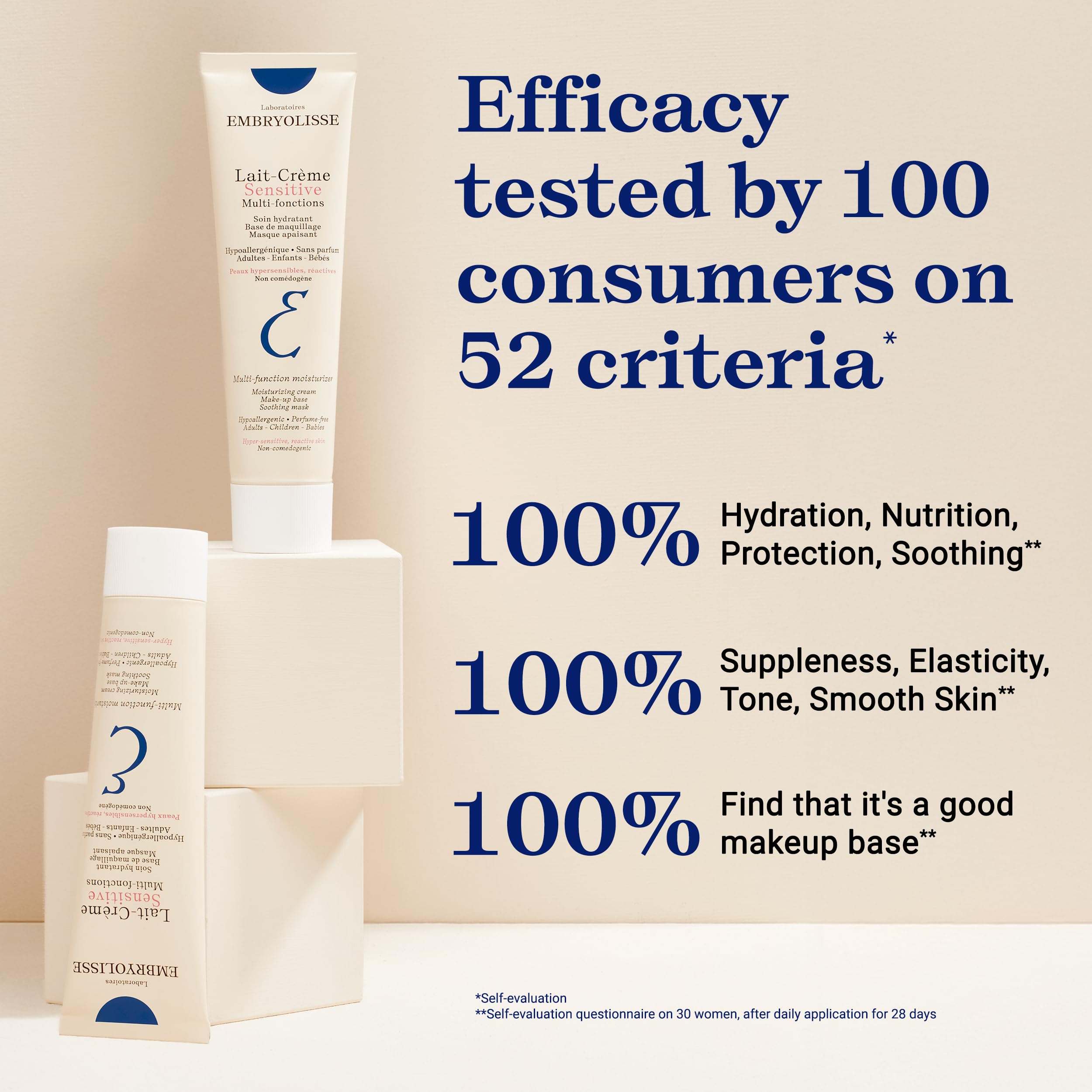 Embryolisse Lait Crème Sensitive fragrance-free label suitable for reactive skin