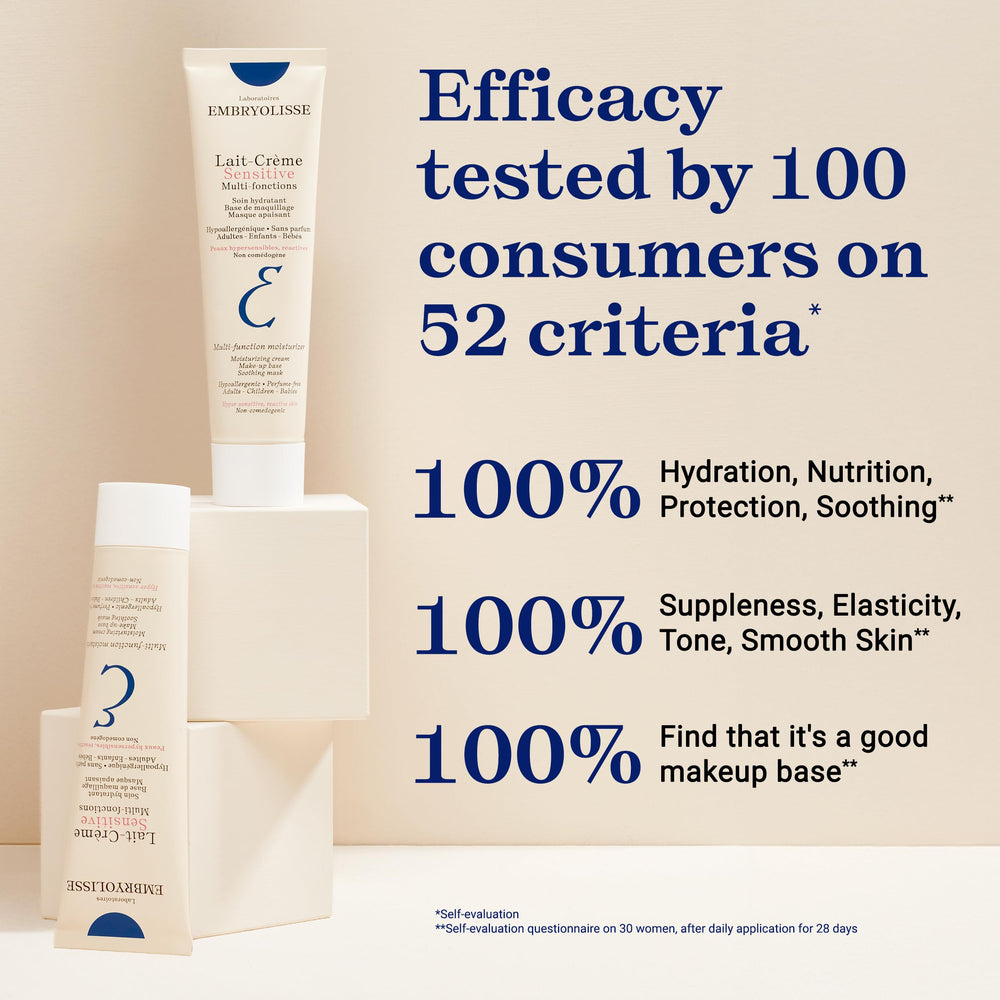 Embryolisse Lait Crème Sensitive fragrance-free label suitable for reactive skin