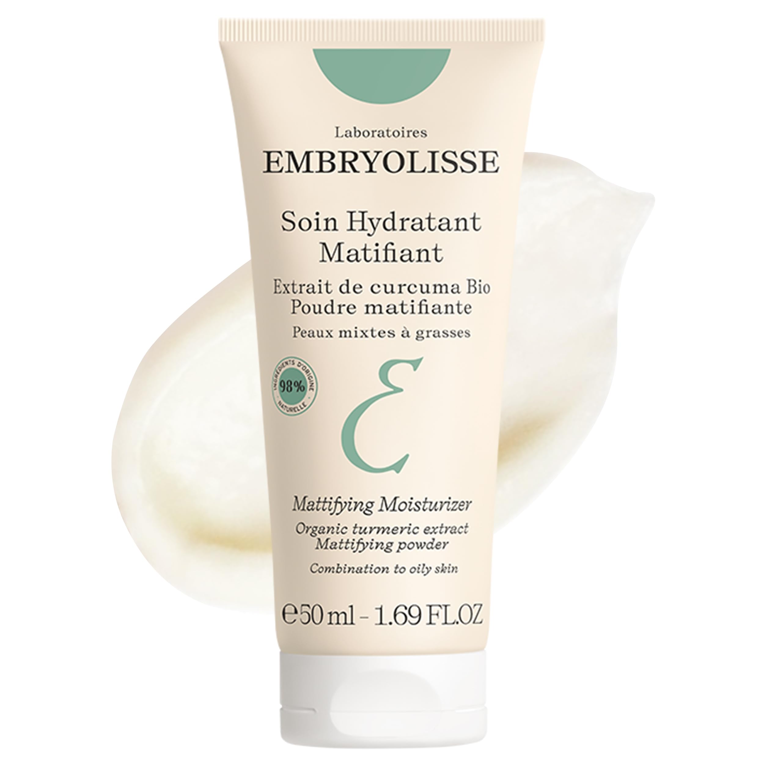Embryolisse Mattifying Moisturizer texture delivers invisible powder for a matte finish.