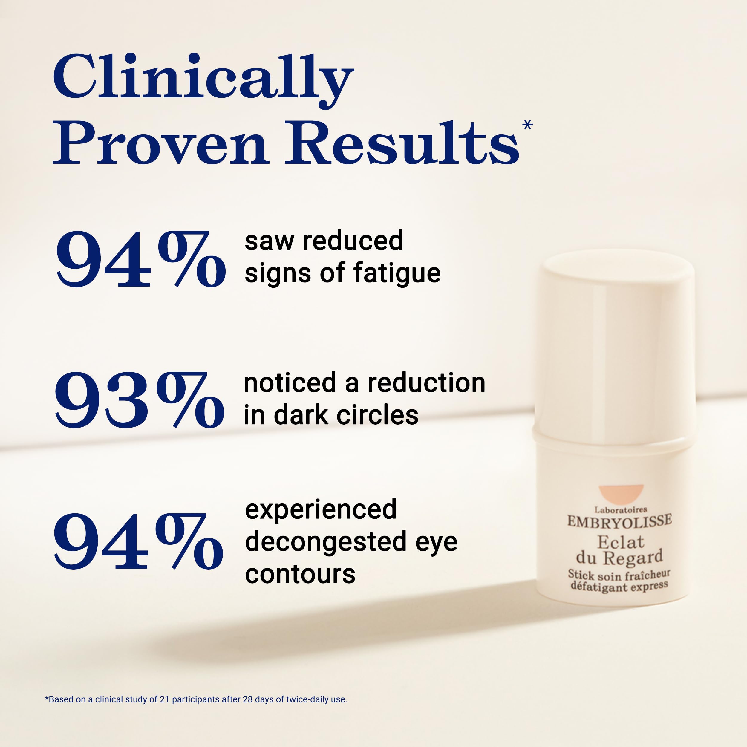 Embryolisse Radiant Eye Stick purse-size packaging ready for on-the-go touch-ups.