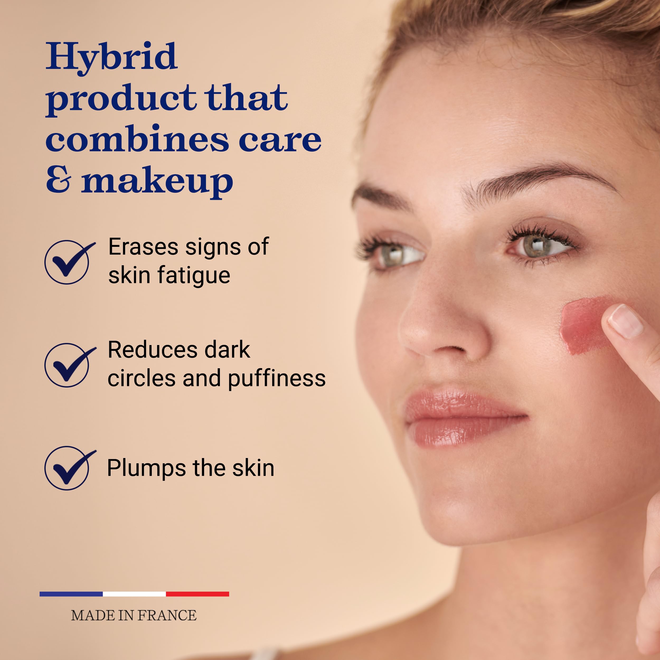 Embryolisse Rose Lumière hydration cream texture emphasizing plump, soft skin.