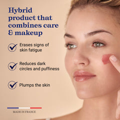 Embryolisse Rose Lumière hydration cream texture emphasizing plump, soft skin.