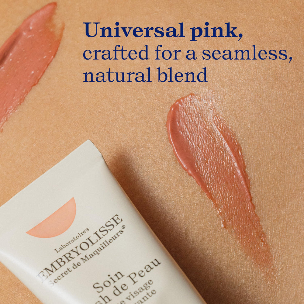 Embryolisse Rose Lumière priming base shown for makeup-ready glow.