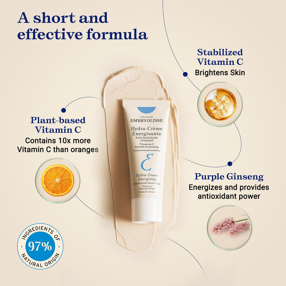 Embryolisse Vitamin C Energizing Face Moisturizer vitamin-C boost on skin ready for morning routine