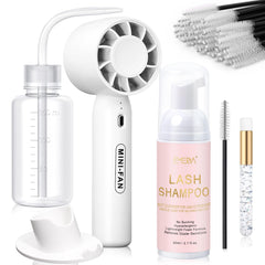 EMEDA lash cleaning kit USB mini fan with adjustable wind options for quick lash drying.