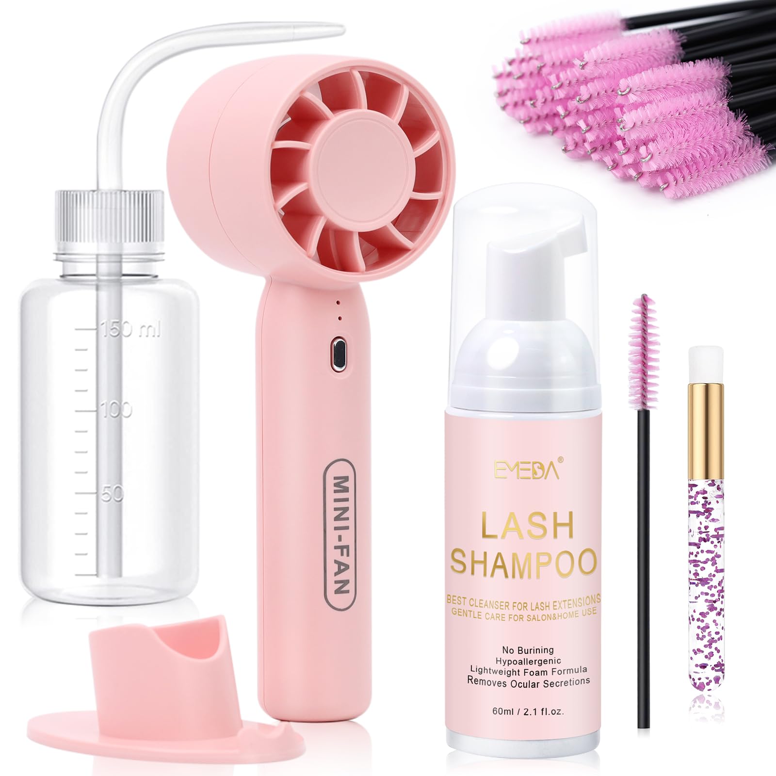 EMEDA bottle and full kit displayed, shows contents for easy salon use