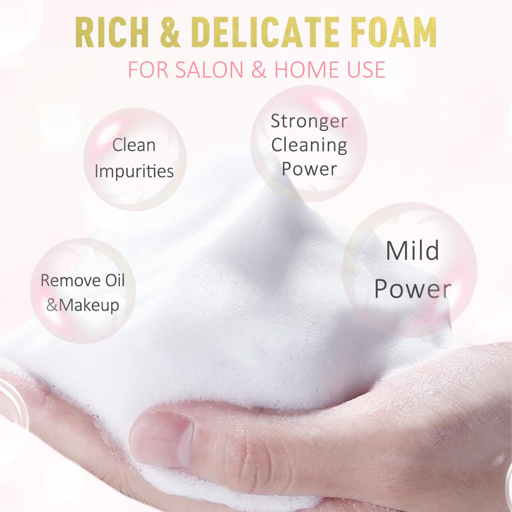 EMEDA soft-head brush detail with crystal handle showing gentle application and precision cleaning