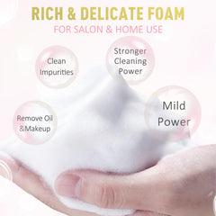 EMEDA soft-head brush detail with crystal handle showing gentle application and precision cleaning