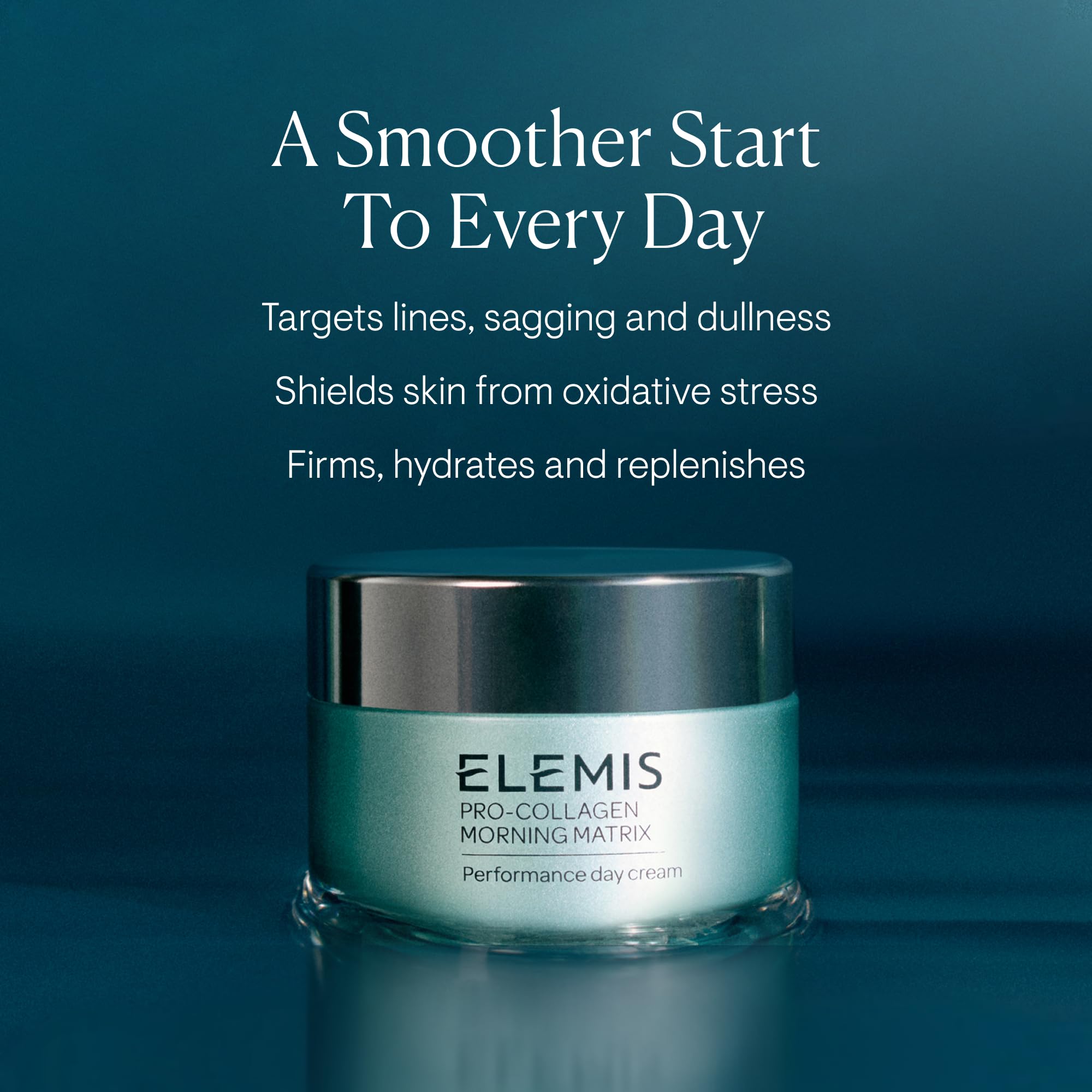 ELEMIS Pro-Collagen Morning Matrix cream on finger demonstrates quick absorption and smooth glide