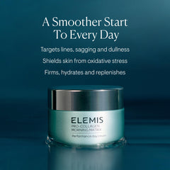 ELEMIS Pro-Collagen Morning Matrix cream on finger demonstrates quick absorption and smooth glide