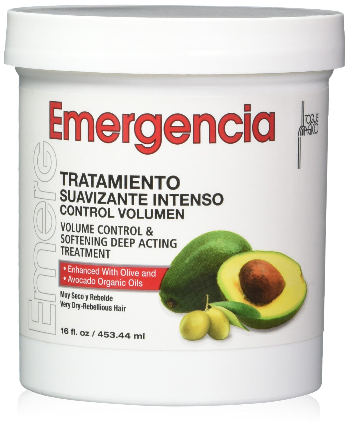 Emergencia Toque Magico mask 16oz packshot for daily use and volume control