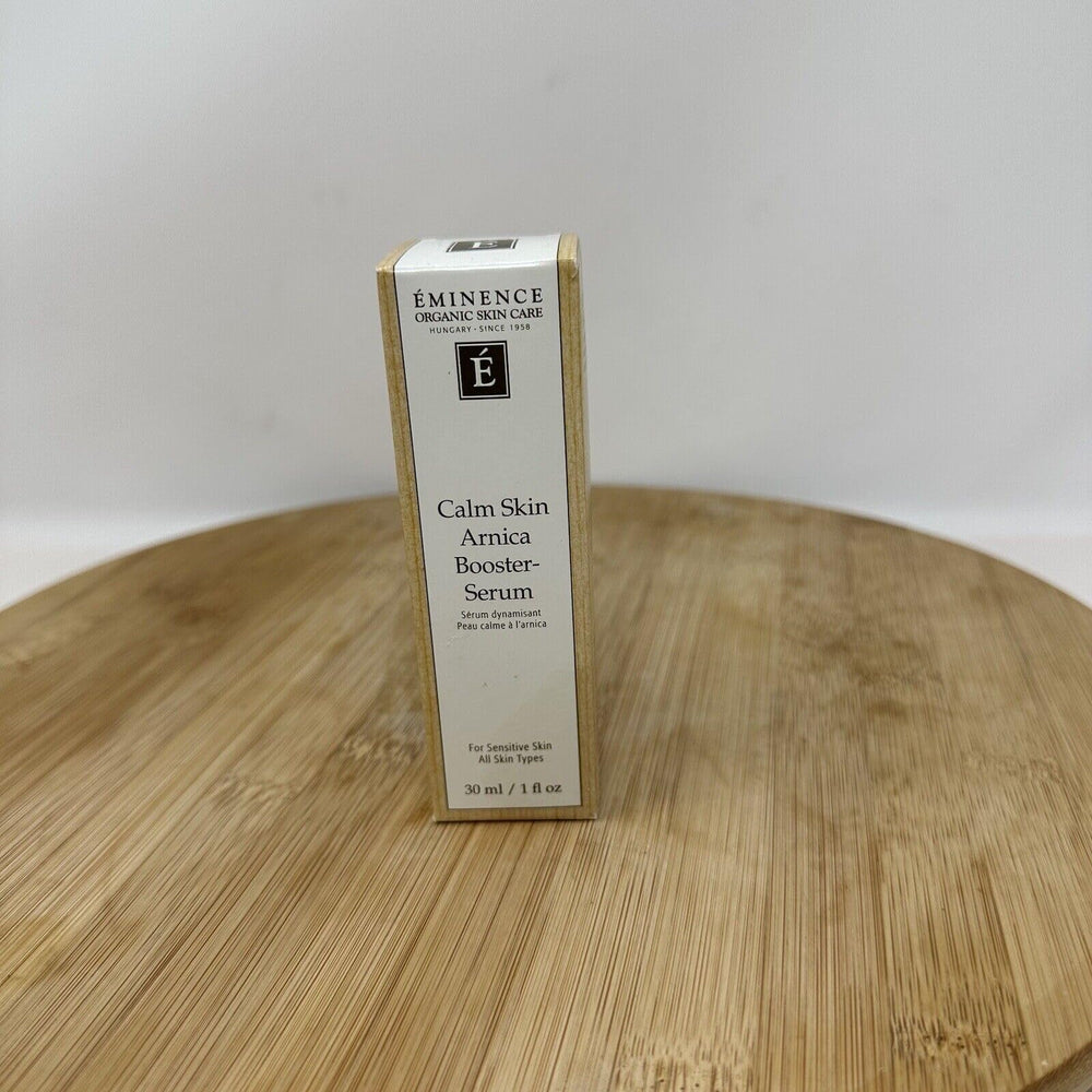 Eminence 1oz bottle on packaging back showing product size and premium branding