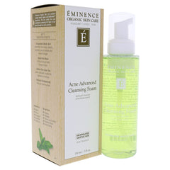 Eminence Acne Advanced Cleansing Foam cleanser texture close-up demonstrates gentle purifying action.