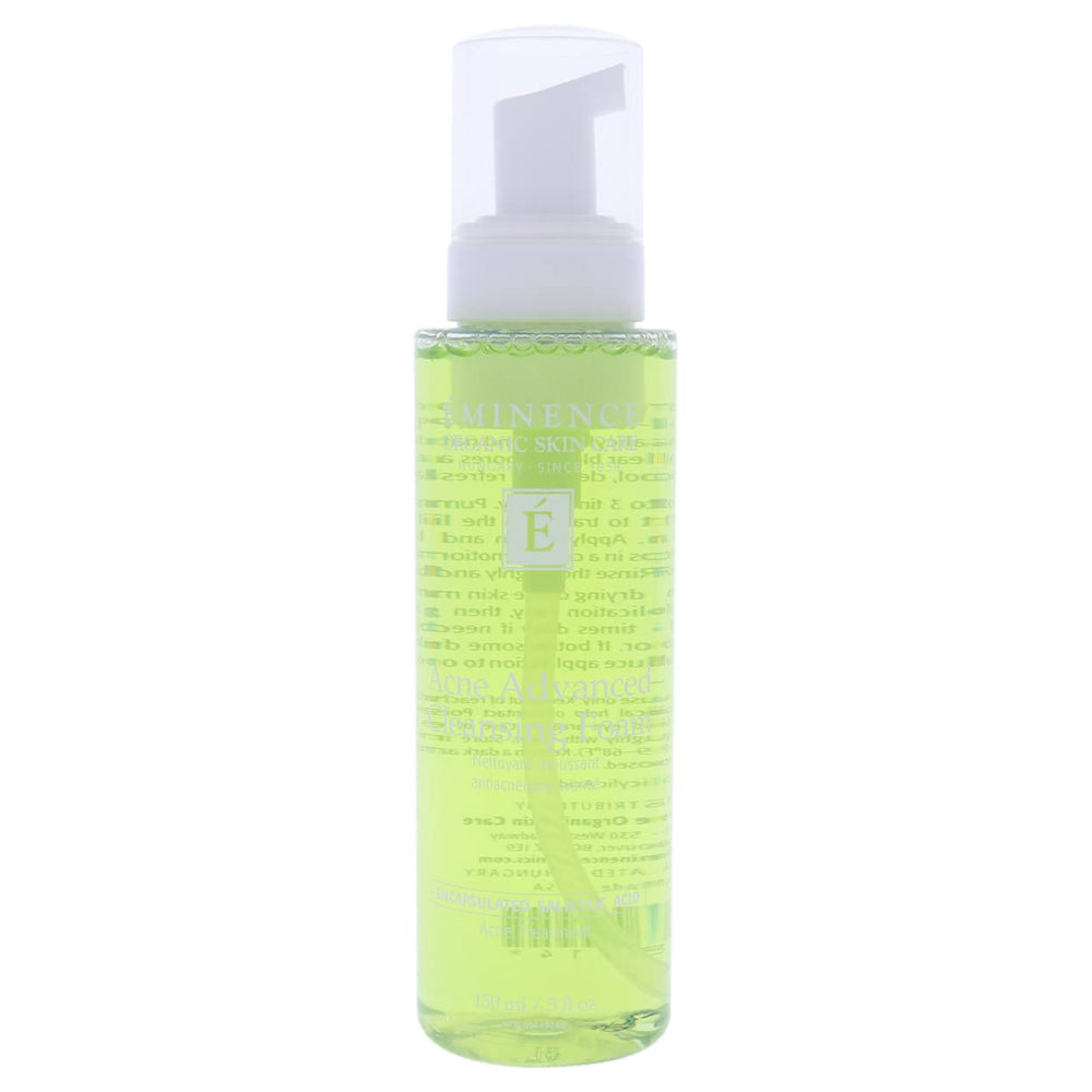 Eminence Acne Advanced Cleansing Foam lather shows light froth for gentle cleansing.