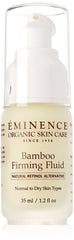 Eminence Bamboo Firming Fluid bottle close-up showing hydrating, skin-firming action