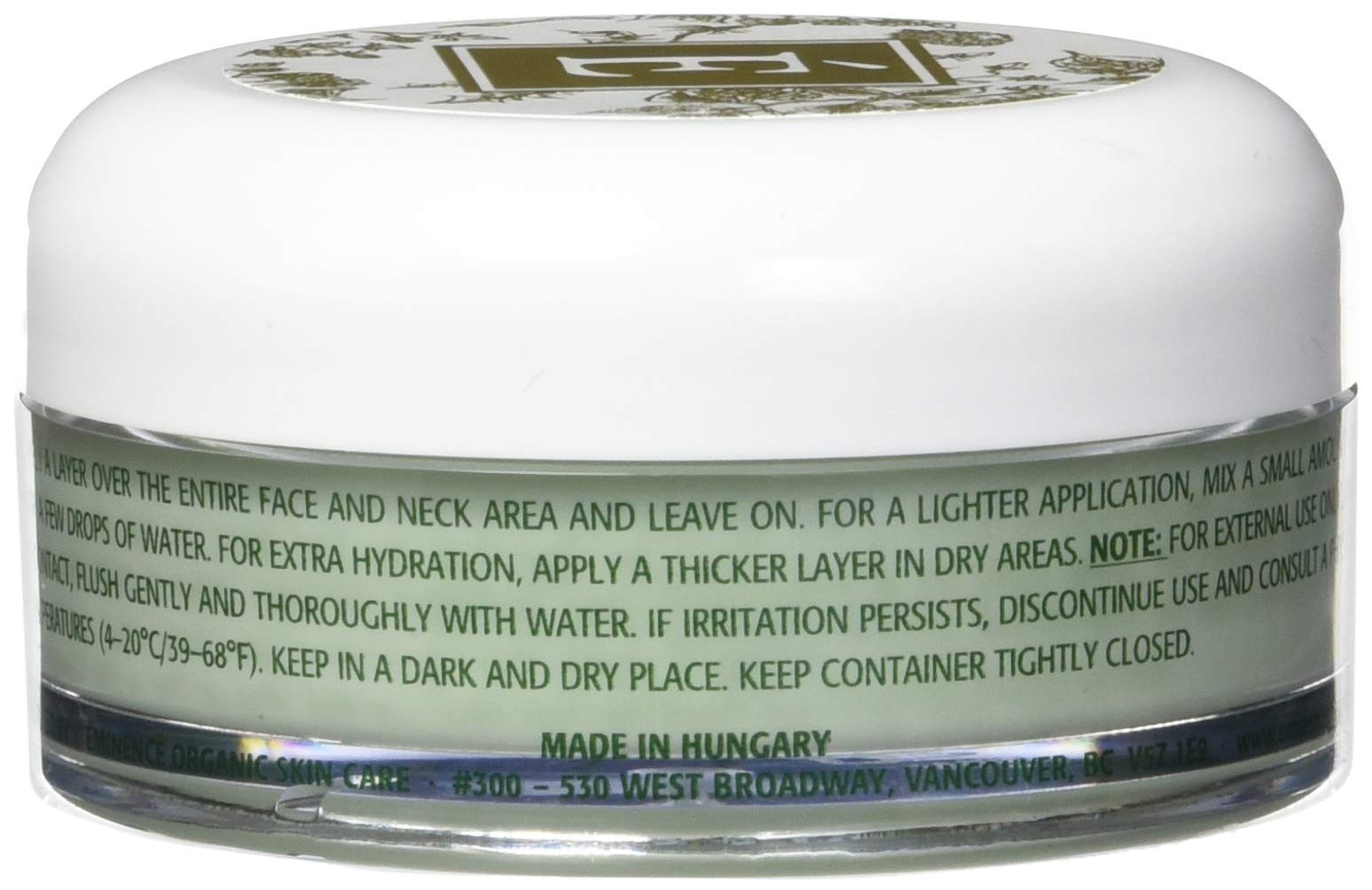 Eminence Bottle cap closeup emphasizes premium packaging and easy dispensing.