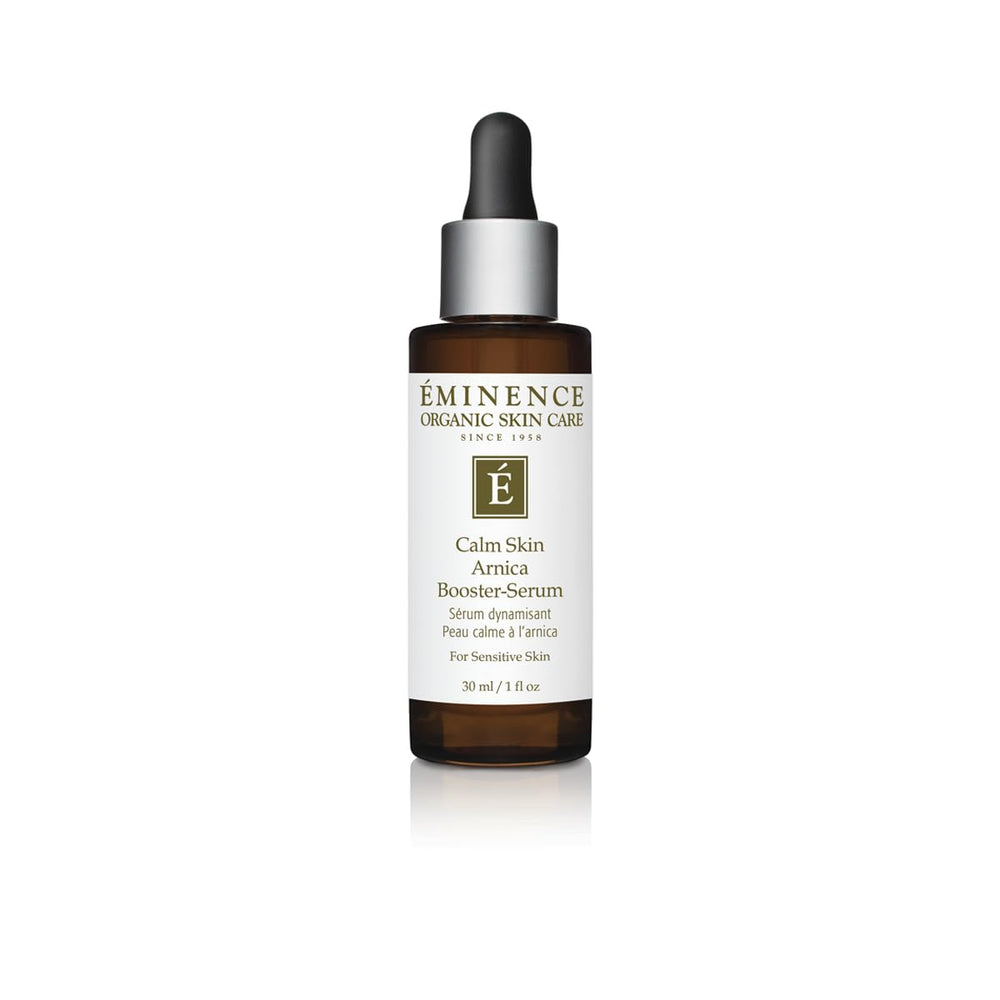Eminence Calm Skin Arnica Booster Serum bottle closeup for soothing skincare