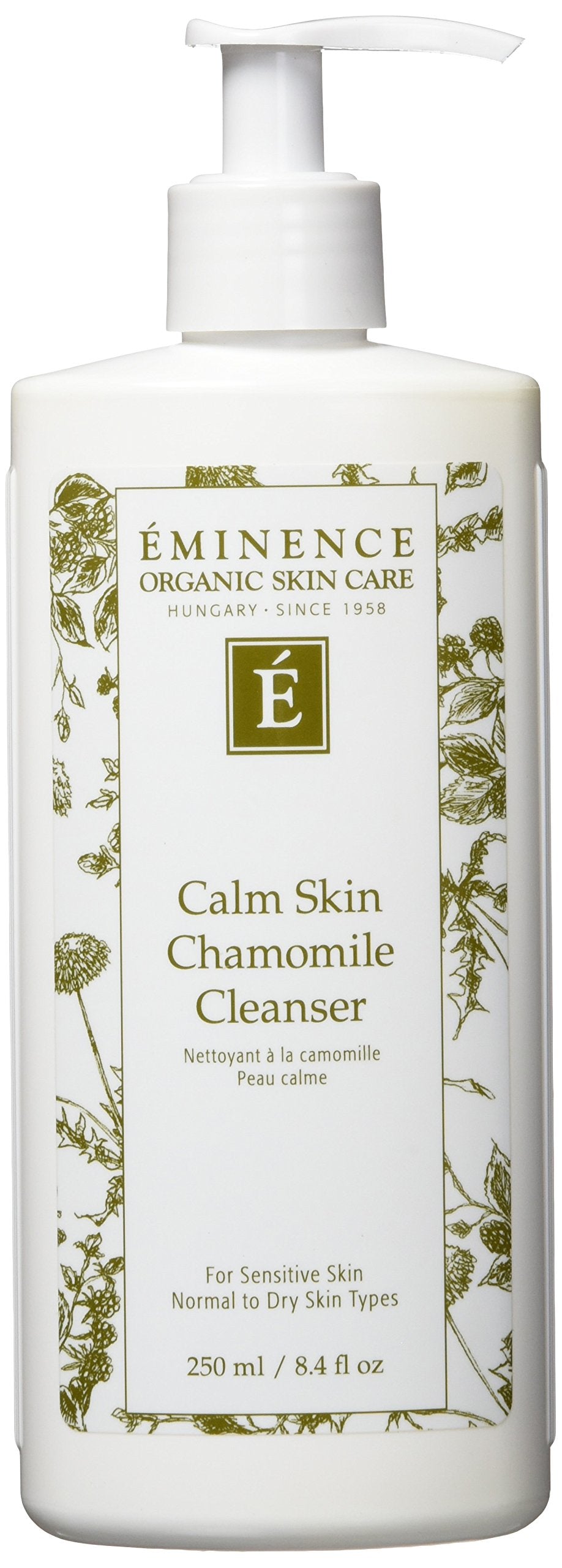Eminence Calm Skin Chamomile Cleanser bottle closeup for soothing sensitive skin