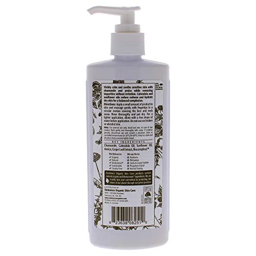 Eminence Calm Skin cleanser packaging closeup emphasizing natural botanicals