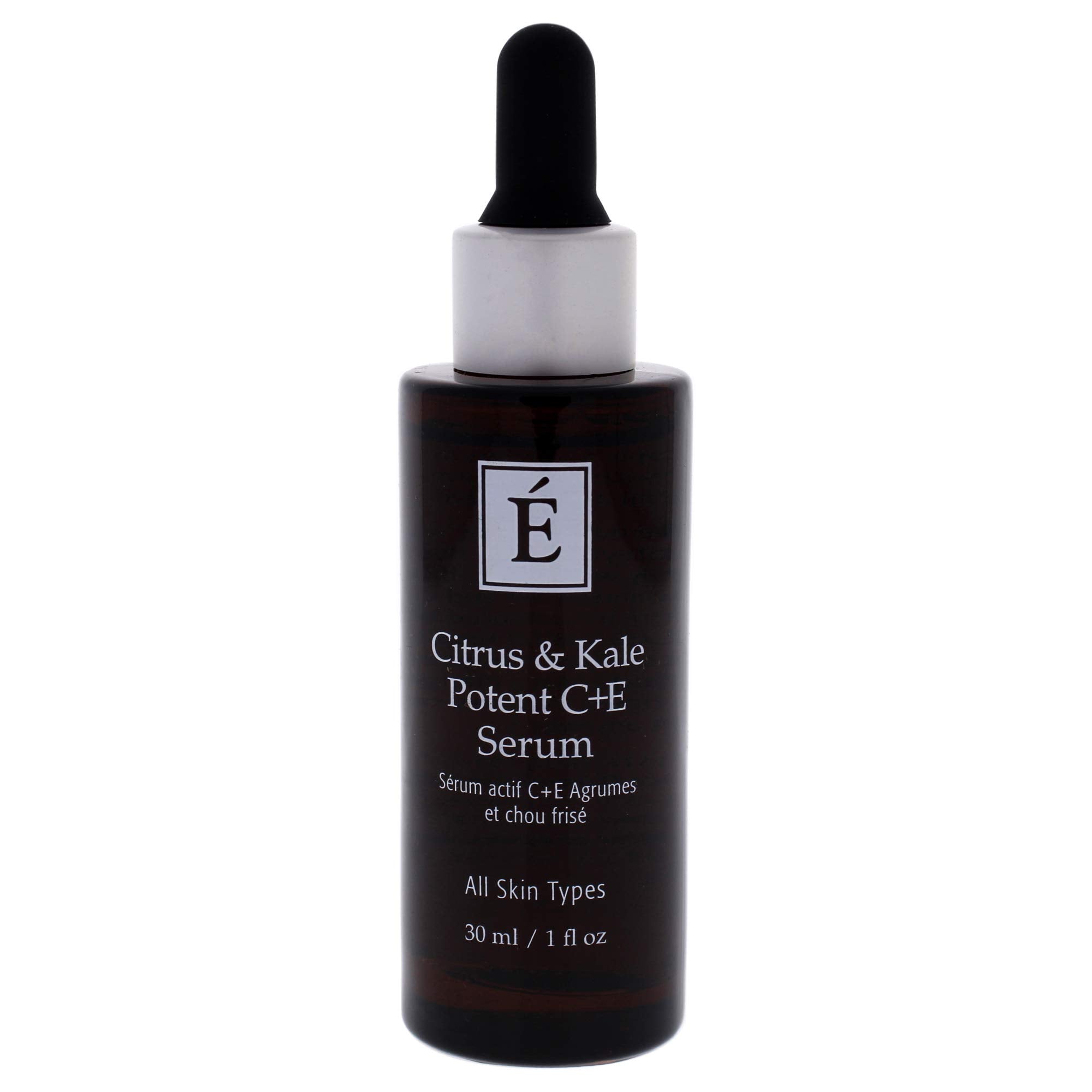 Eminence Citrus & Kale Potent C Plus E Serum dropper dispensing fast absorbing formula for all skin types