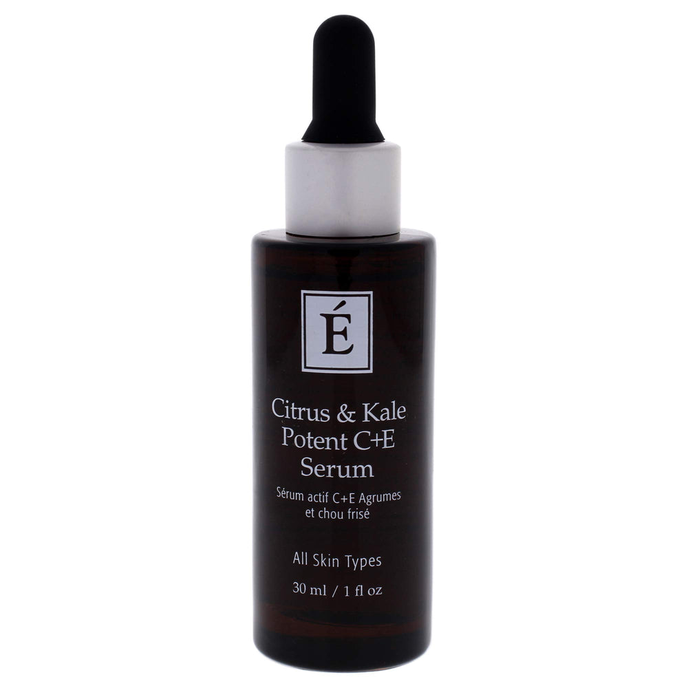 Eminence Citrus & Kale Potent C Plus E Serum dropper dispensing fast absorbing formula for all skin types