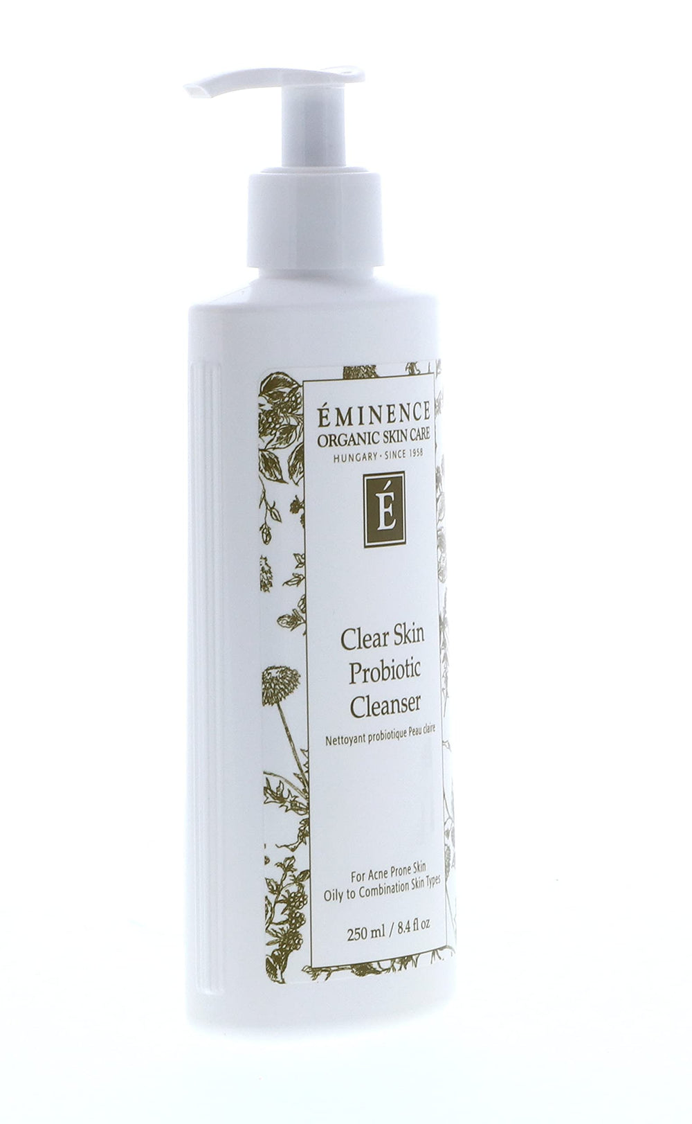 Eminence Clear Skin Probiotic Cleanser shown helping control shine during the day