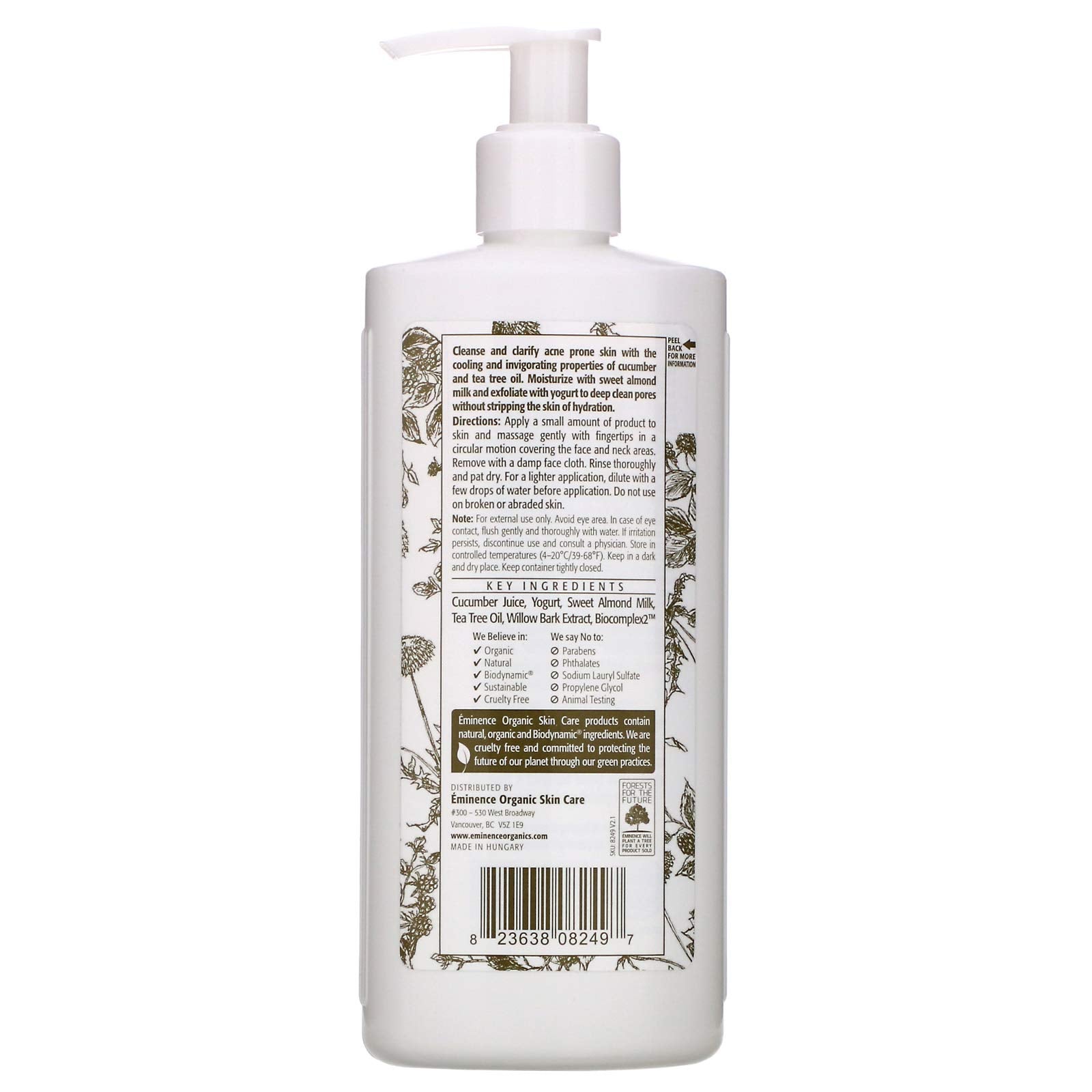 Eminence Clear Skin Probiotic Cleanser foam lather on skin, daily cleanse supports a fresh, clear-looking complexion