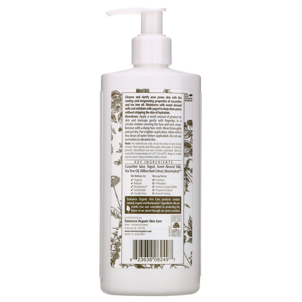 Eminence Clear Skin Probiotic Cleanser foam lather on skin, daily cleanse supports a fresh, clear-looking complexion