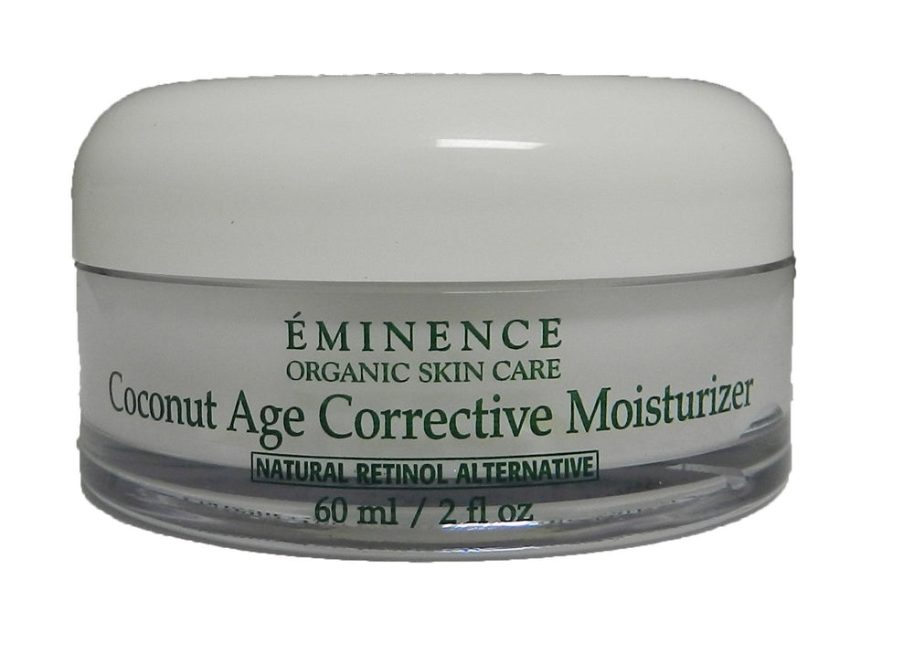 Eminence Coconut Age Corrective Moisturizer bottle highlighting hydrating, firming benefits for mature skin
