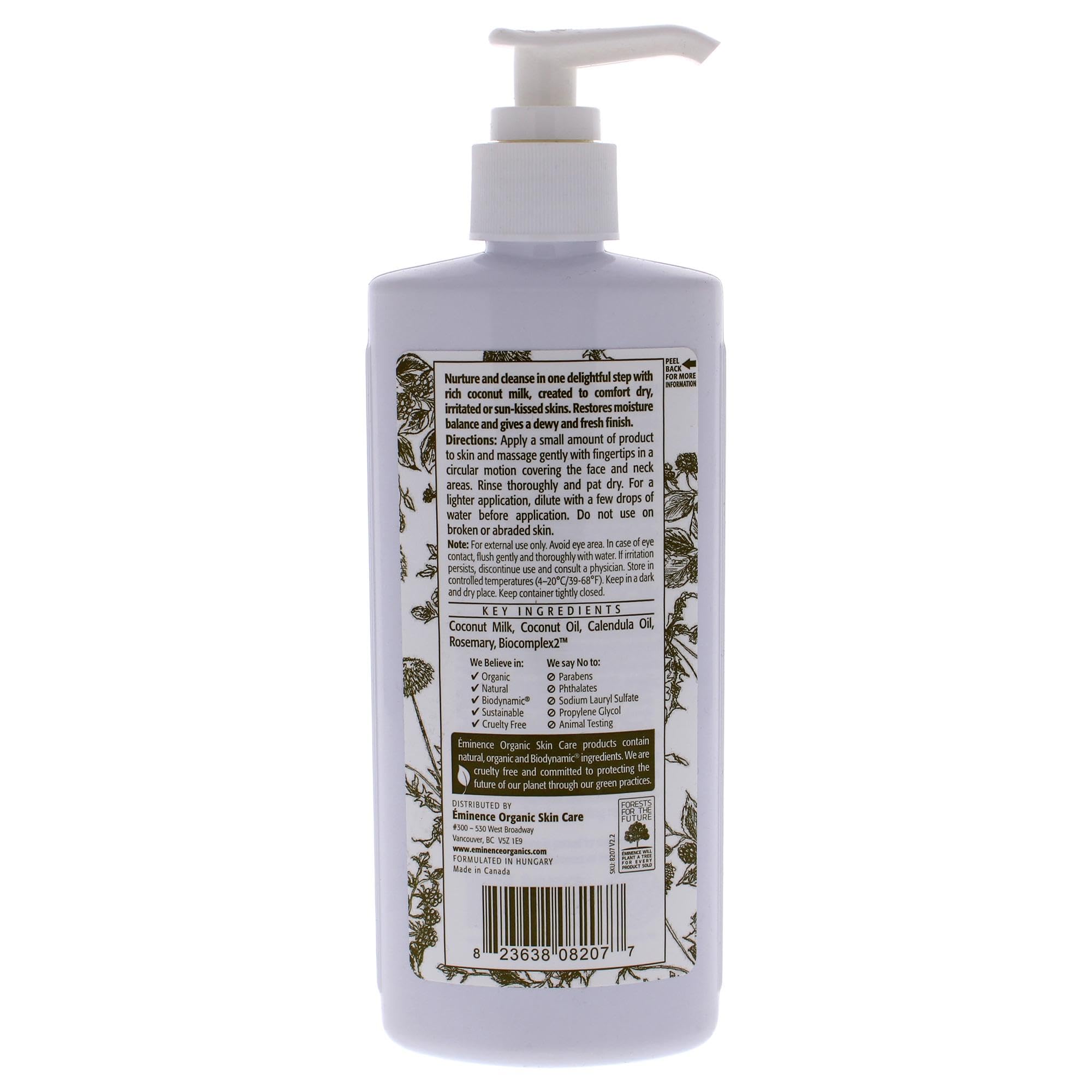 Eminence Coconut Milk Cleanser texture close-up highlighting soothing cleanse for dry skin