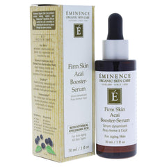 Eminence Firm Skin Acai Booster Serum bottle closeup for radiant hydration.