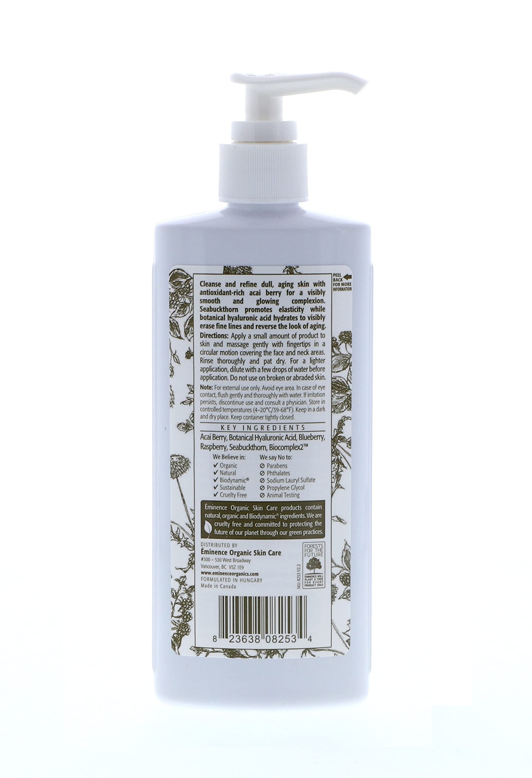 Eminence Firm Skin Acai Cleanser packaging image highlighting premium organic formulation
