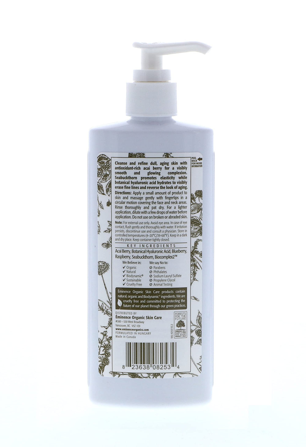 Eminence Firm Skin Acai Cleanser packaging image highlighting premium organic formulation
