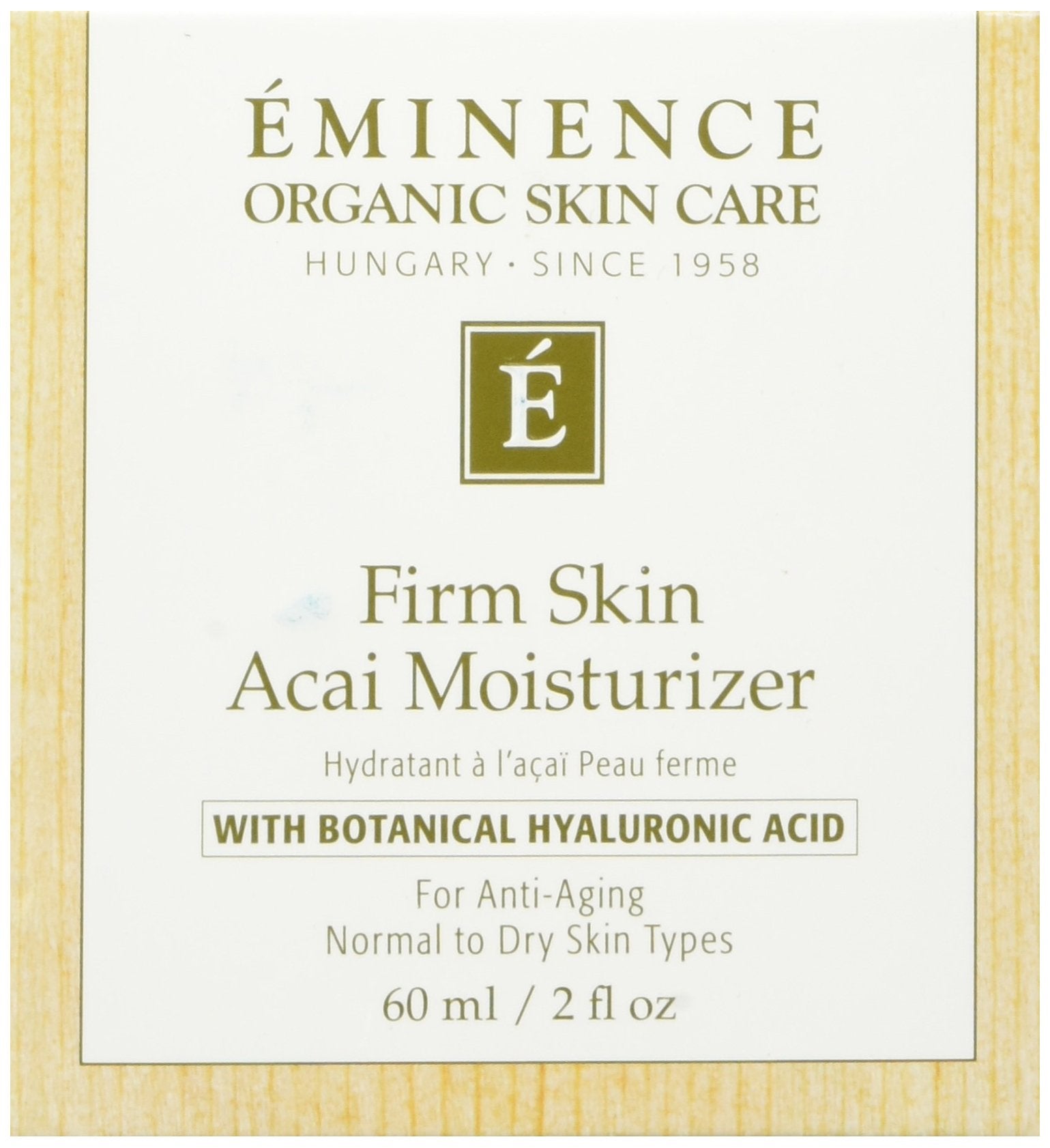 Eminence Firm Skin Acai Moisturizer jar closeup showing rich hydration for dry skin
