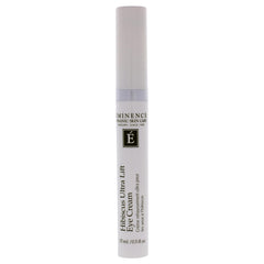 Close-up of Eminence Hibiscus Ultra Lift Eye Cream showing creamy texture for puffiness support